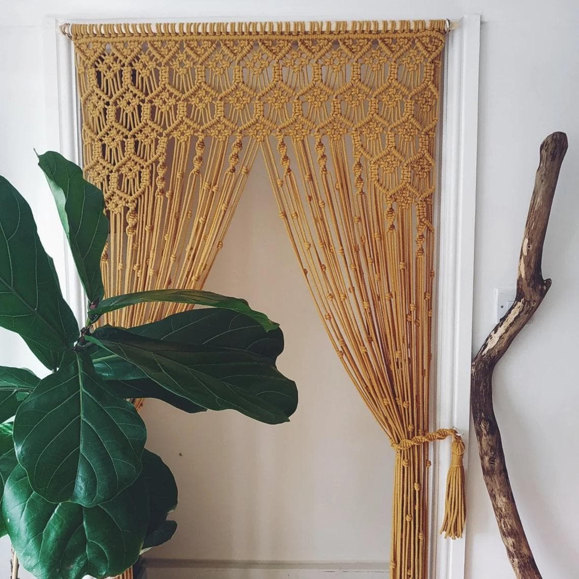 Bohemian Handwoven Cotton Rope Door Curtain Wall Hanging Decorative Curtain Background Partition