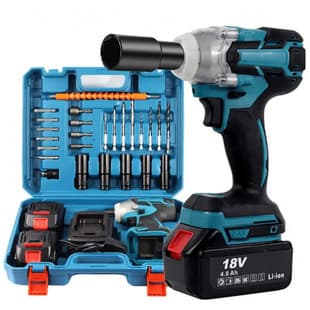 Makita Blue High Power Brushless Electric Wrench, Rechargeable Scaffolding Woodworking Electric Screwdriver Impact Wrench