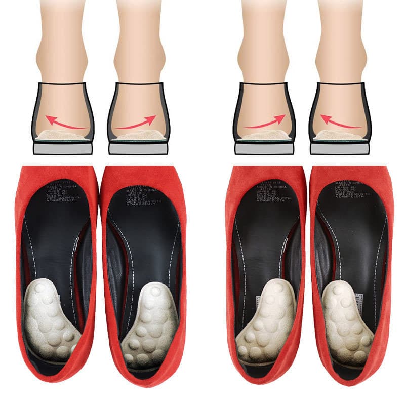 Gel Heel Cushion, Women's O-Shape Heel Pad, Men's Half Size Insole Shock Absorption Massage X-Type, O-Type Leg, Heel Collapse
