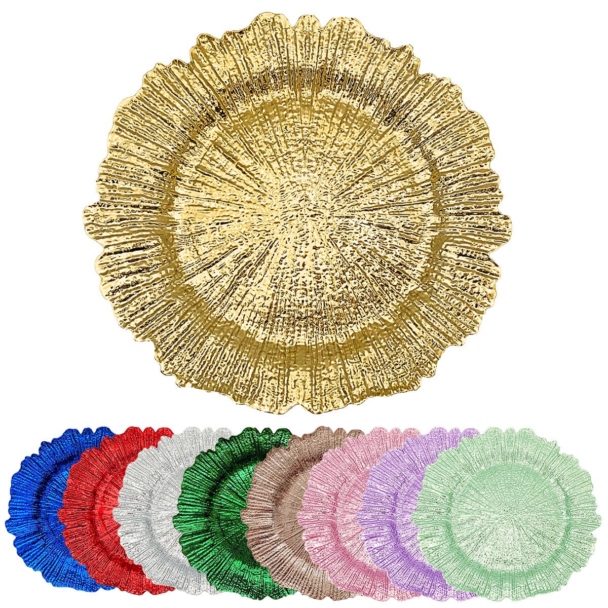 Cross-border Charger Plates European-Style Wedding Party Hotel Dinner Coral Plate Pad PP Plastic Factory