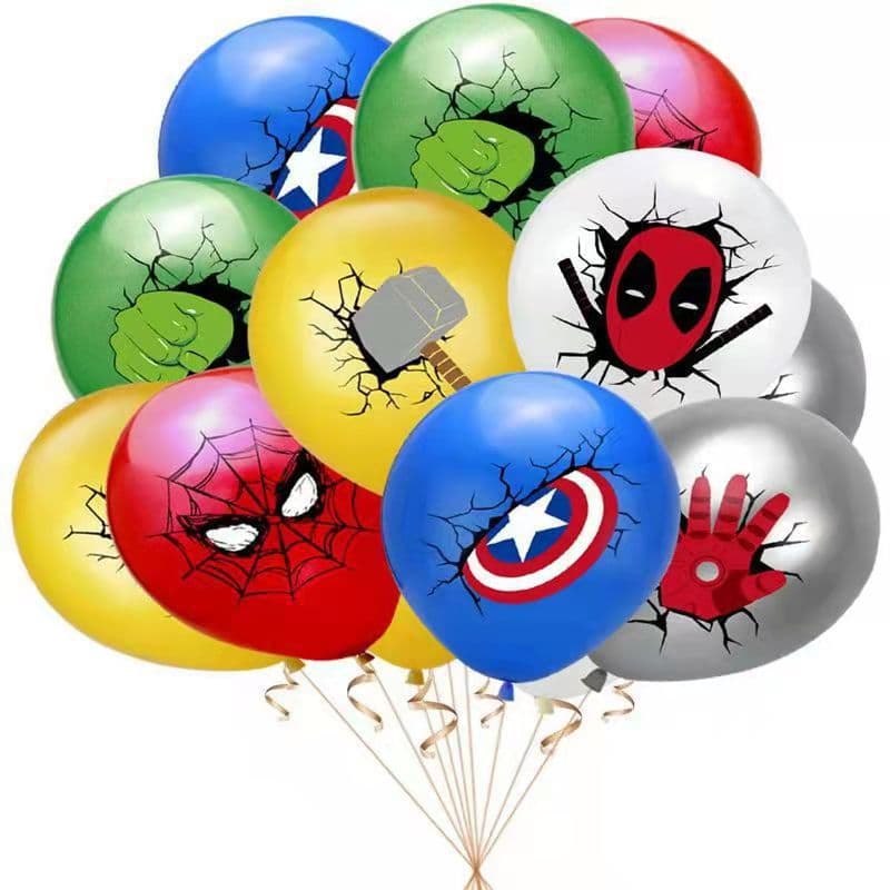 12-inch Superhero Spider-Man Latex Balloons for Children's Birthday Hero Theme Party Decoration