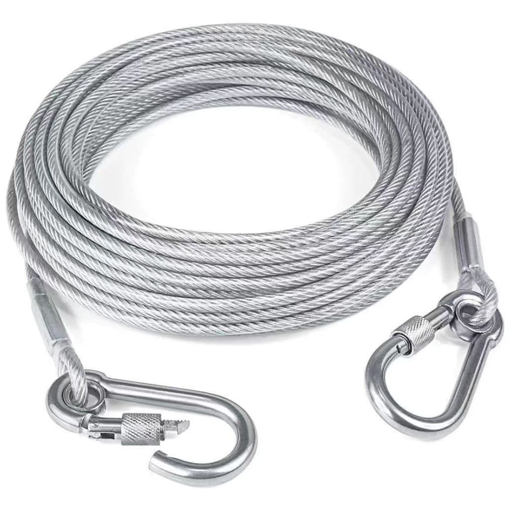 Galvanized Anti-Fall Steel Wire Rope, Plastic-Coated Steel Safety Rope with Hook, Steel Cable Tension Wire, Hoist Buckle Accessories