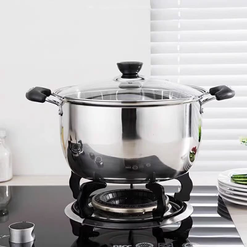 Thickened Stainless Steel Household Soup Pot Steamer Pot Stockpot Milk Pot Small Hot Pot Gas Stove Induction Cooker Multifunctional Pot