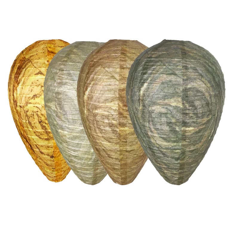 Outdoor wasp-repelling and bee-attracting egg-shaped hanging paper lanterns; waterproof vortex silk lanterns.