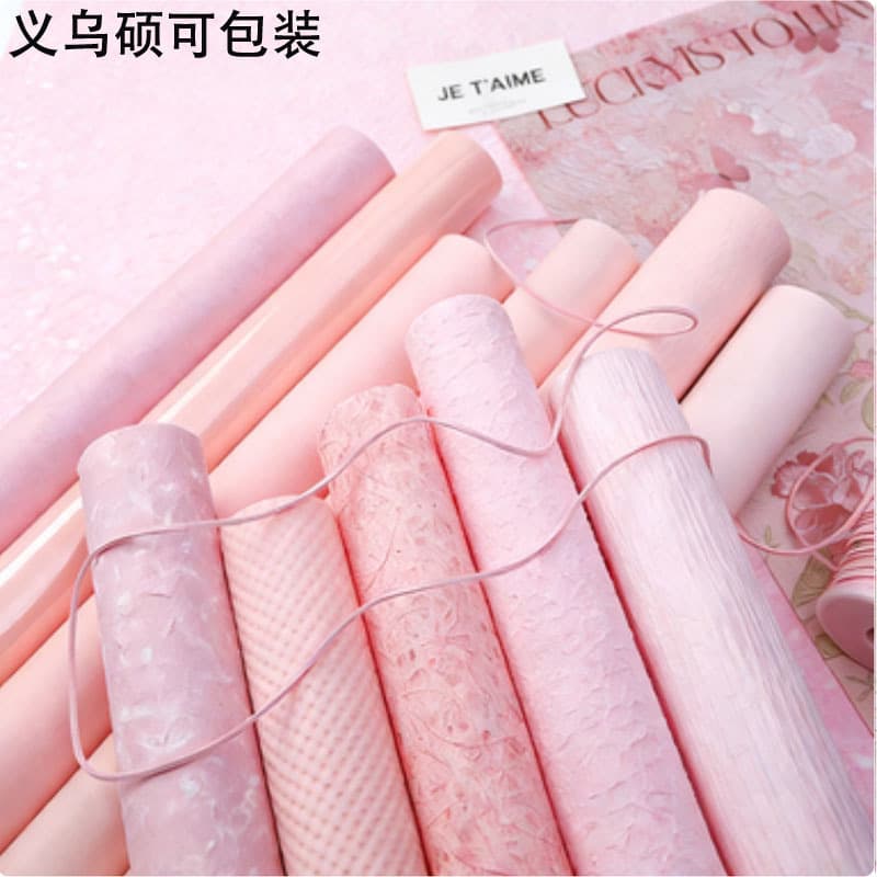 Dreamy Pink Series Flower Wrap Paper Waterproof Wrapping Paper Oil Painting Paper Bouquet Wrapping Paper Gift DIY