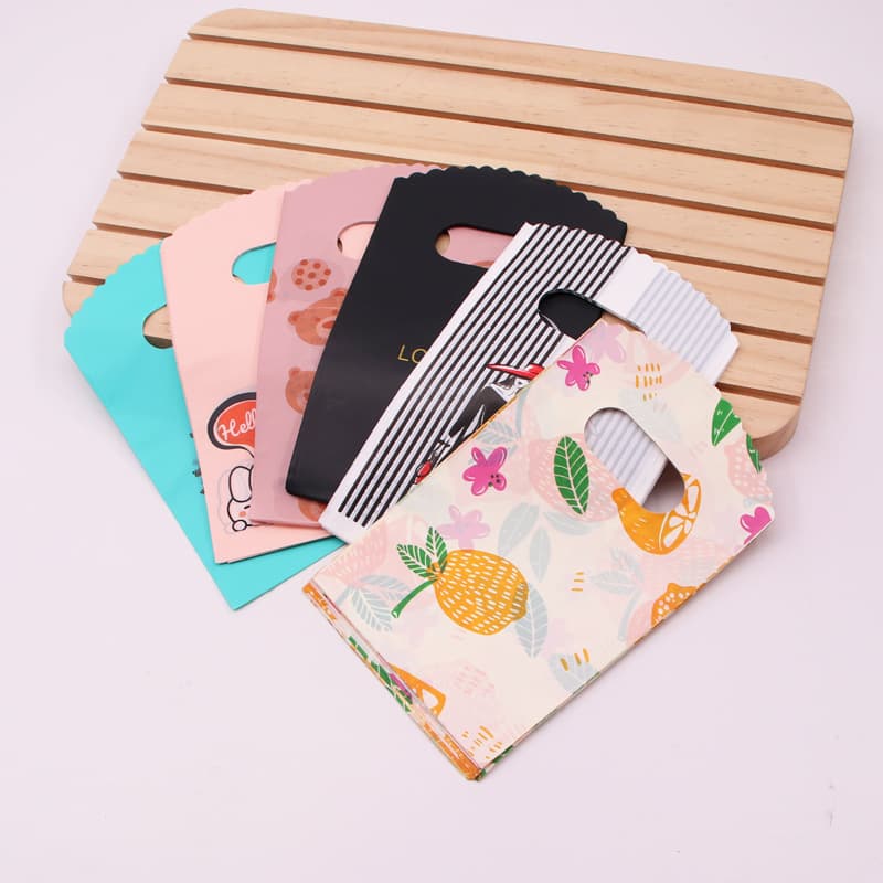 9*15cm mini plastic gift bag hand bag cartoon plastic bag boutique jewelry jewelry packaging bag