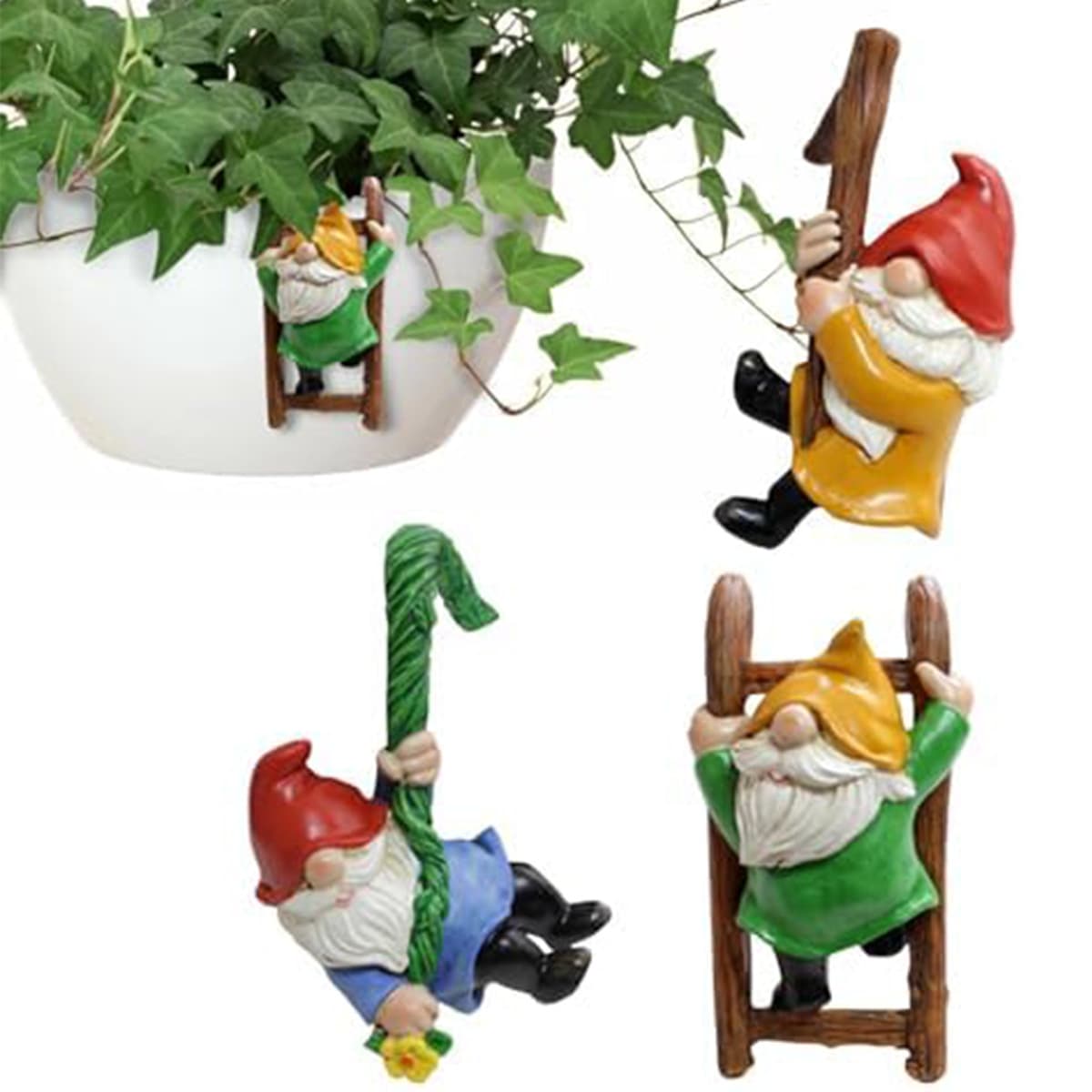 Creative resin dwarf dwarf flowerpot pendant balcony gardening green plant potted pendant decoration elf office table