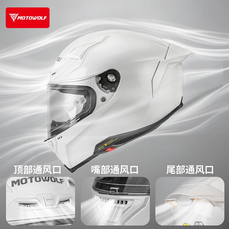 Motorcycle Small Tail Wing Full Helmet Riding Full Coverage Helmet Four Season Breathable Rider Helmet 3C Certified