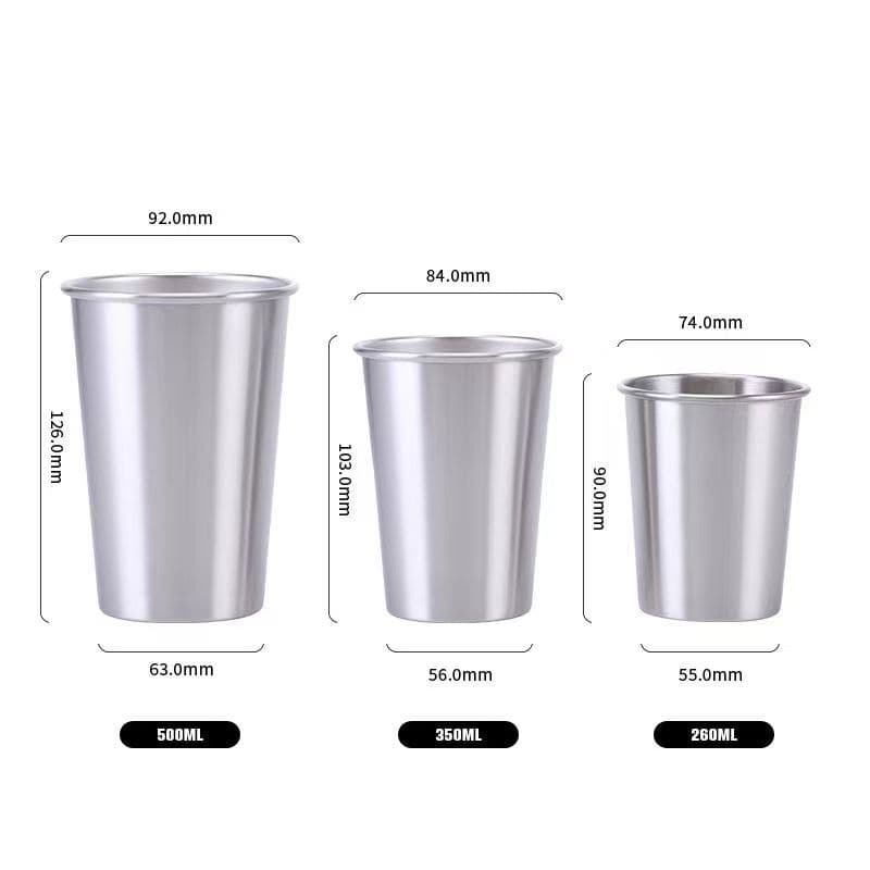 304 Stainless Steel Drinking Cup Convenient Cold Beverage Mug Single-layer Rolled Edge Beer Cup Minimalist Export Amazon Utility Cup