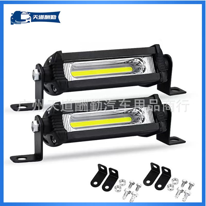 Motorcycle High Brightness 4-Inch Work Light 9W Small Single Row LED Motorcycle Light Car Add-on Front Bumper Light