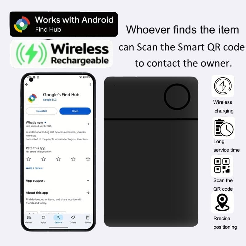 Android Google Tracker for Google Find Hub Smart Tracker Pet Locator Anti-Loss Card