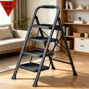 Ladder Folding Ladder Thickened A-Frame Ladder Engineering Ladder Alloy Indoor Portable Climbing Ladder Mobile Thickened Carbon Steel