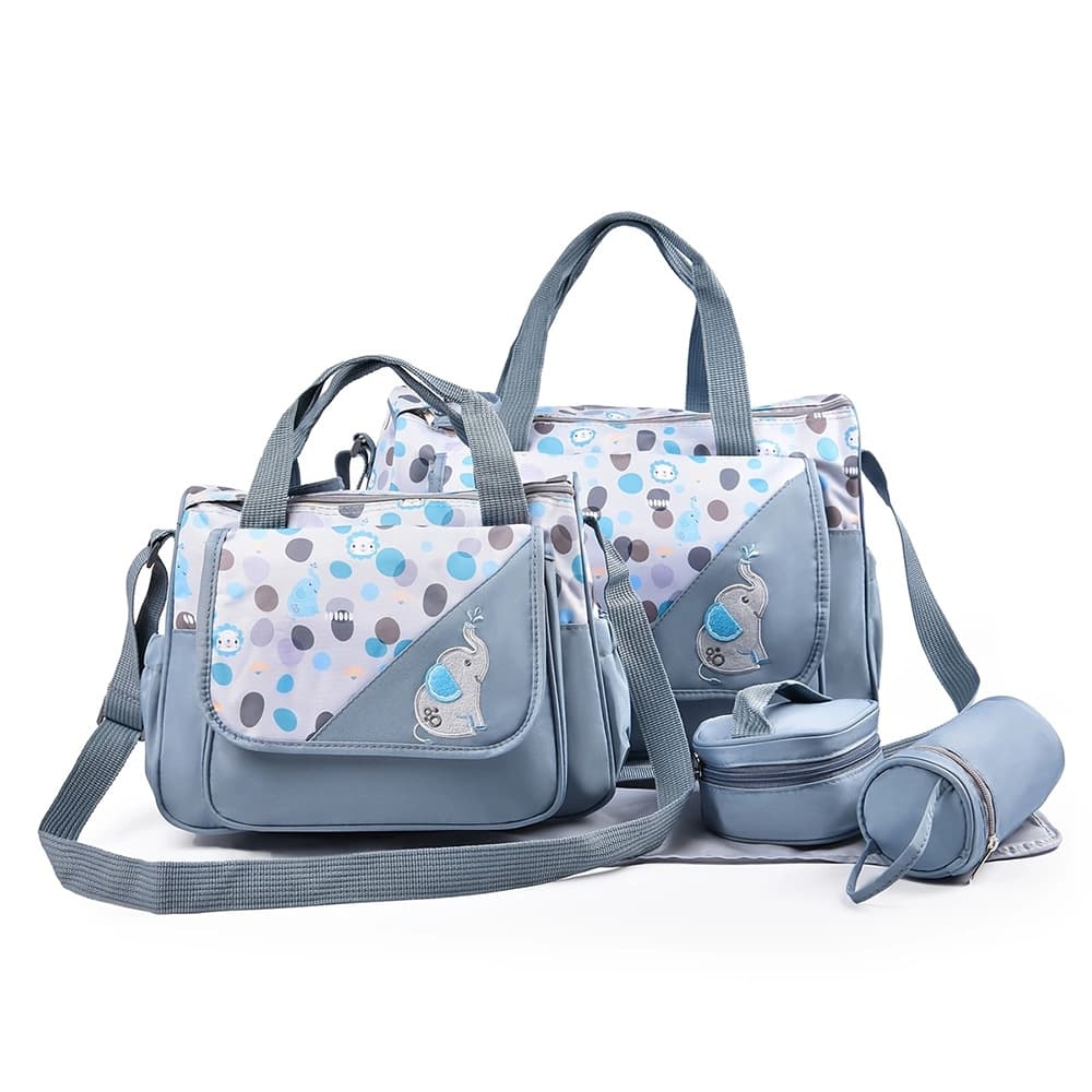New cute animal print mommy bag five-piece set bag multifunctional large capacity mother and baby shoulder crossbody bag diaper bag
