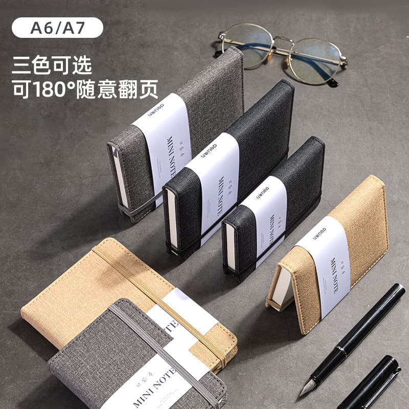 The dealer dropped a portable notepad A6 business strap notebook PU leather conference notebook pocket notebook