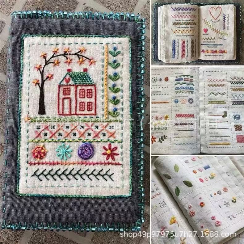 Cross-border New Product Stitch Book Embroidery Stitch Book Linen Stitch Book DIY Embroidery