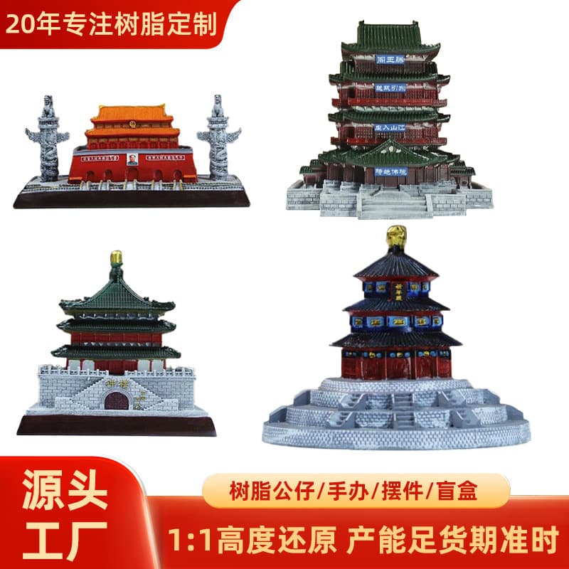 Manufacturer custom Tengwang Pavilion resin architectural model travel souvenir crafts cultural creative art decorative ornament gift