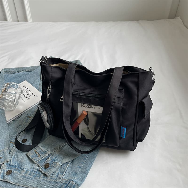 2025 Original Nylon Butot Large Capacity Shoulder Bag Versatile College Student Casual Class Commuting Bag Portable