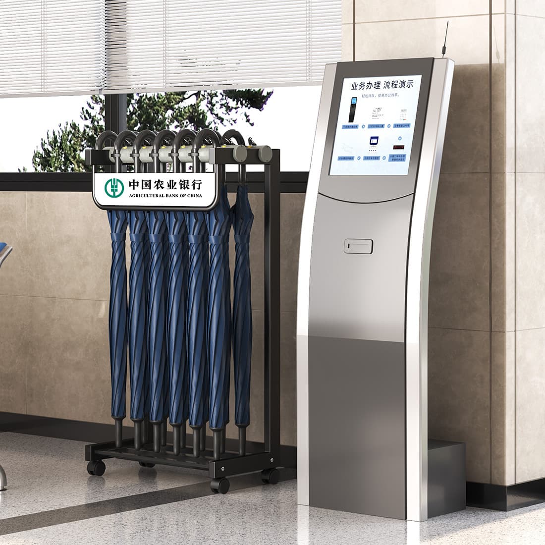 Commercial Lockable Umbrella Stand Large Capacity, Hotel Lobby Public Service Umbrella Storage Rack, Bank Sales Department Entrance Stand