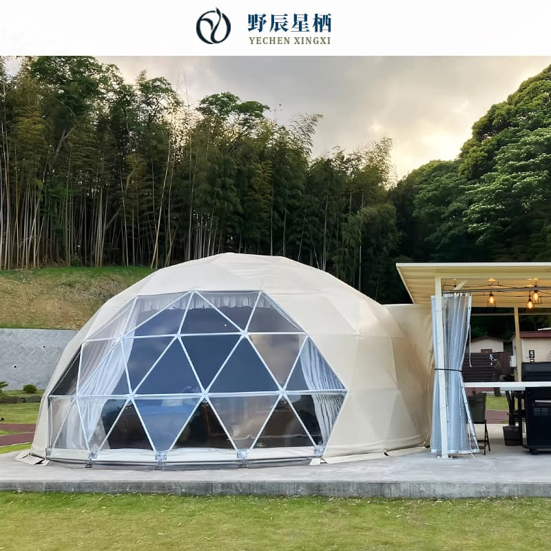 Outdoor wild luxury camp tent PVC starry sky bubble house spherical tent 3x3tent commercial hotel tent customization