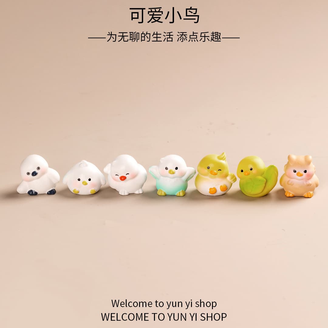 Miniature Creative Cute Colorful Bird Parrot Figurine Garden Decoration Accessory Car Desktop Ornament