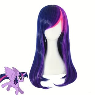My Little Pony Cosplay Wig Mixed Purple Twilight Sparkle Cos Wig