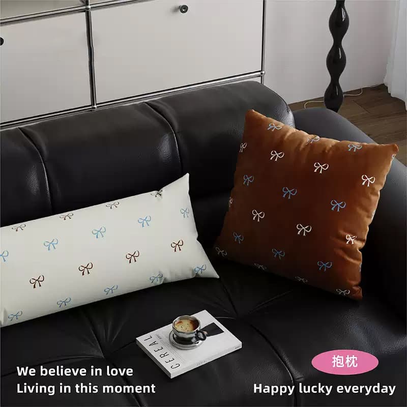 Maillard bow girly heart high-end pillow living room sofa pillow large pillow case bedside cushion waist pillow