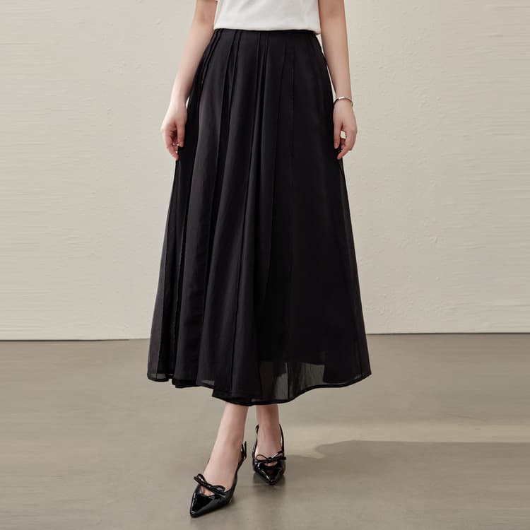 [Elegant and mature style Lyocell flowing skirt] Slim and beautiful plus size women's clothing for fat mm 2025 summer new style