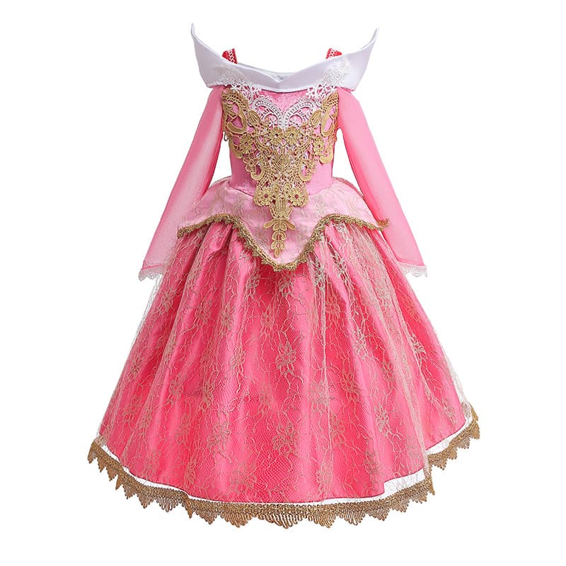 Foreign trade girls Aurora Princess dress cosplay Sleeping Beauty one-shoulder fashionable dress girl birthday dress clearance