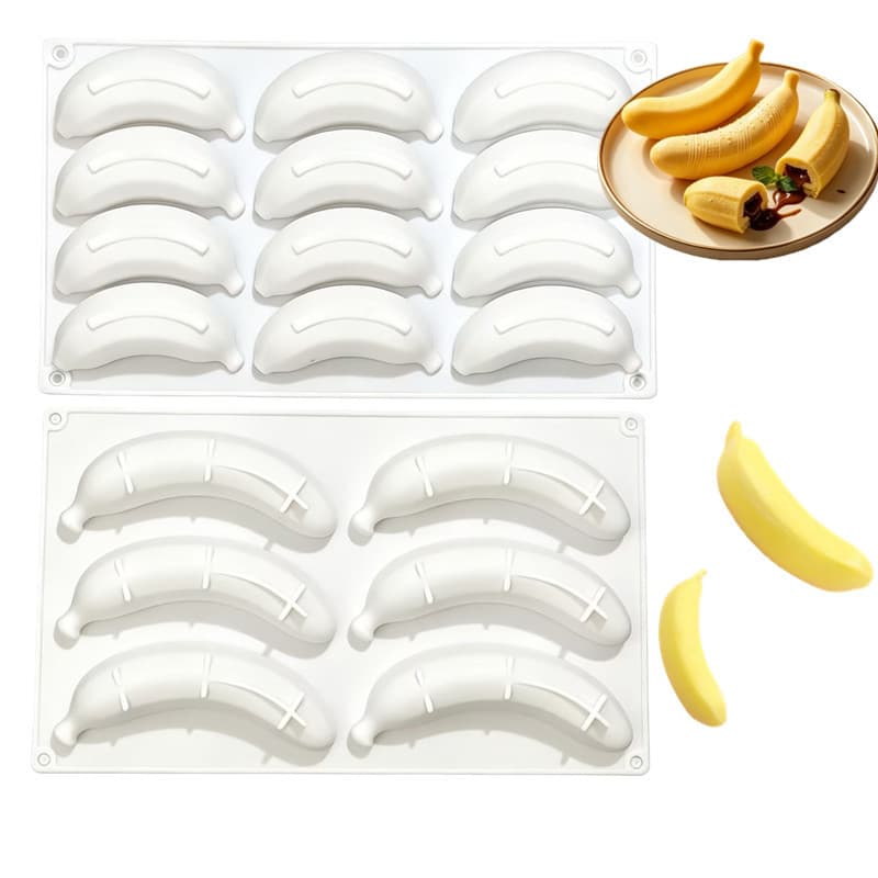 Large and Small Banana Mousse Cake Mold, Fruit Chocolate Filling Ice Cream Silicone Mold, Baking Dessert Mold