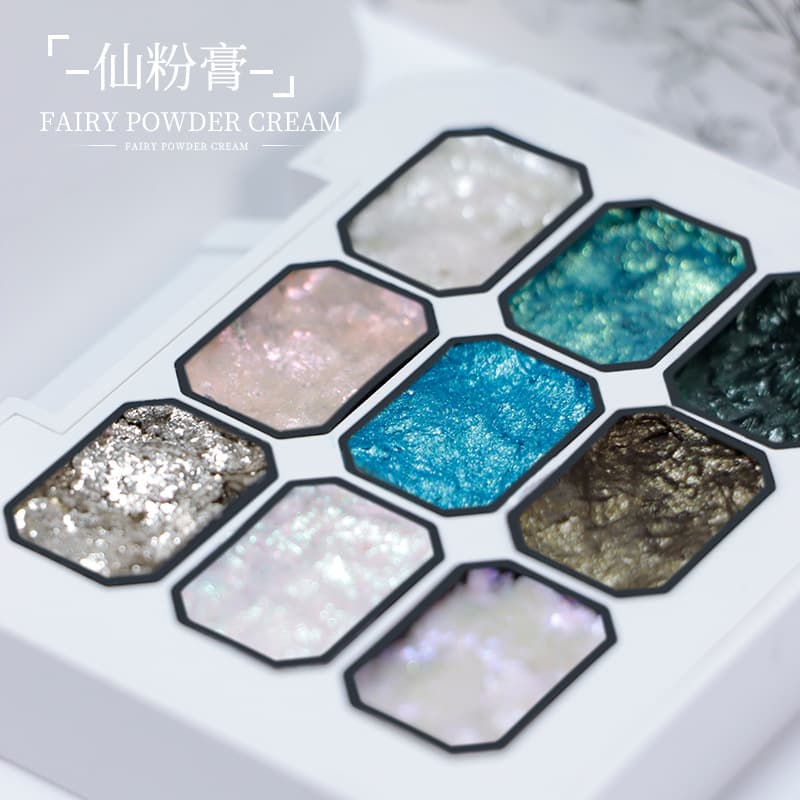 VINIMAY New 9-Color Nail Fairy Powder Paste, Fairy-Colored Nail Polish, Gold Opal Paste, 3D Sculpting Gel