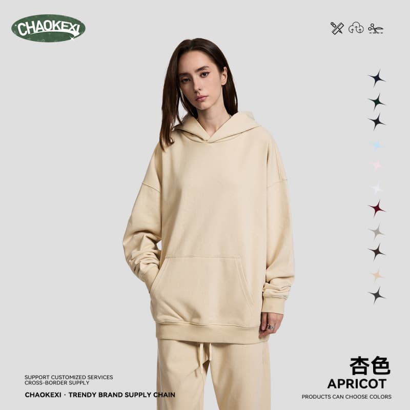 CKX Autumn/Winter 430G Men's Heavyweight Terry Cloth Hoodie Solid Color Fashion Loose Fit Unisex Hoodie Set