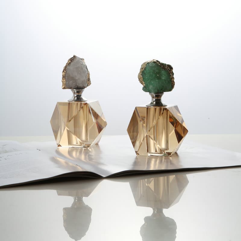 Nordic Entry Luxury Agate Crystal Perfume Bottle Home Perfume Bottle Crystal Crafts Model House Jewelry Ornaments