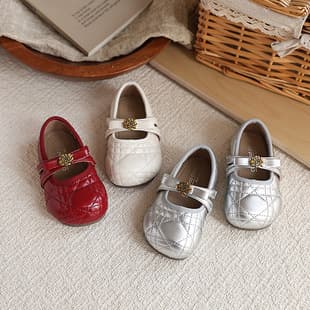 Ins Chanel Style Plaid Leather Shoes 2026 Spring Autumn New Korean Girls Bow Princess Shoes to Match Dresses