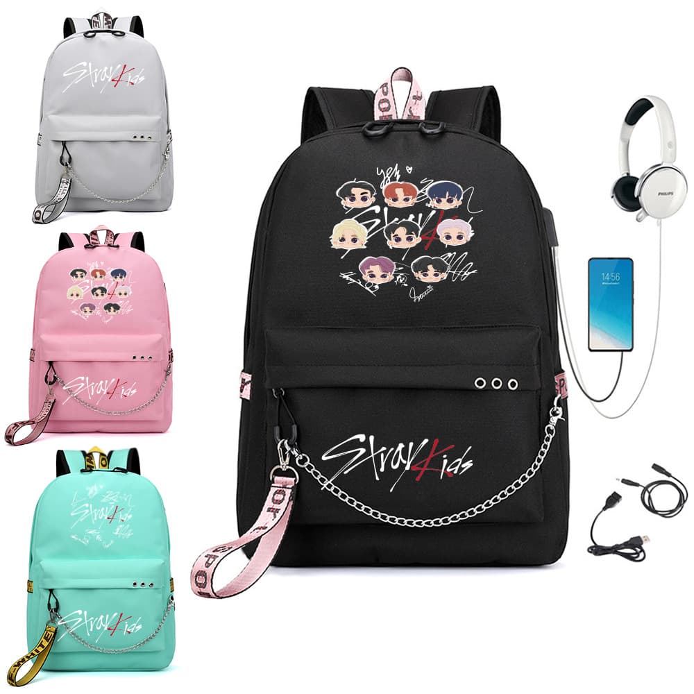 Stray Kids Official Merchandise Backpack, School Bag, New Korean Style, Large Capacity for Students
