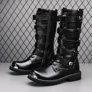 2024 Four Seasons National Trend Tough Guy Martin High-Top Large Size Palace Style Retro Workwear Motorcycle Boots Men's Shoes for Export