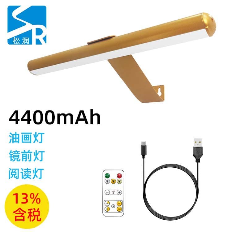 New cross-border oval oil painting lights with magnetic suction, remote-controlled dimming, three-color temperature wall lamps, flicker-free.
