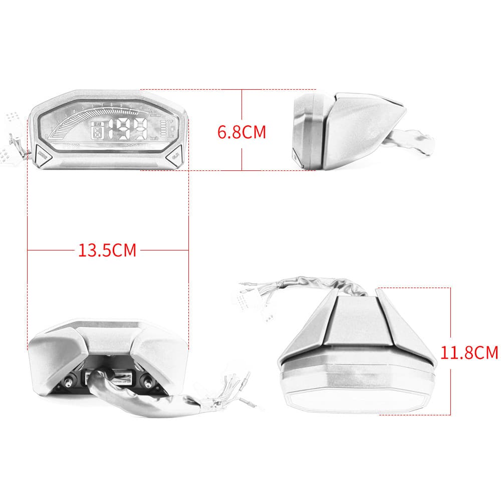 Wholesale Motorcycle Modification Universal LCD Digital Instrument Panel High-Definition Display 6-Speed Electronic Digital Gauge Motorcycle Accessories