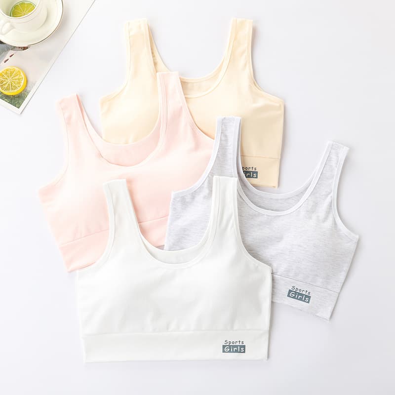 Cotton Training Bra for Teen Girls, Pure Cotton Vest Top for Middle School Girls Ages 8-12, Tube Top