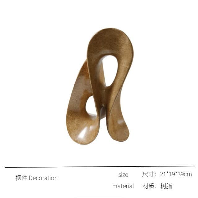 Wave-shaped Geometric Resin Ornament Modern Light Luxury Entryway Decor for Showroom Hotel Homestay Soft Furnishing