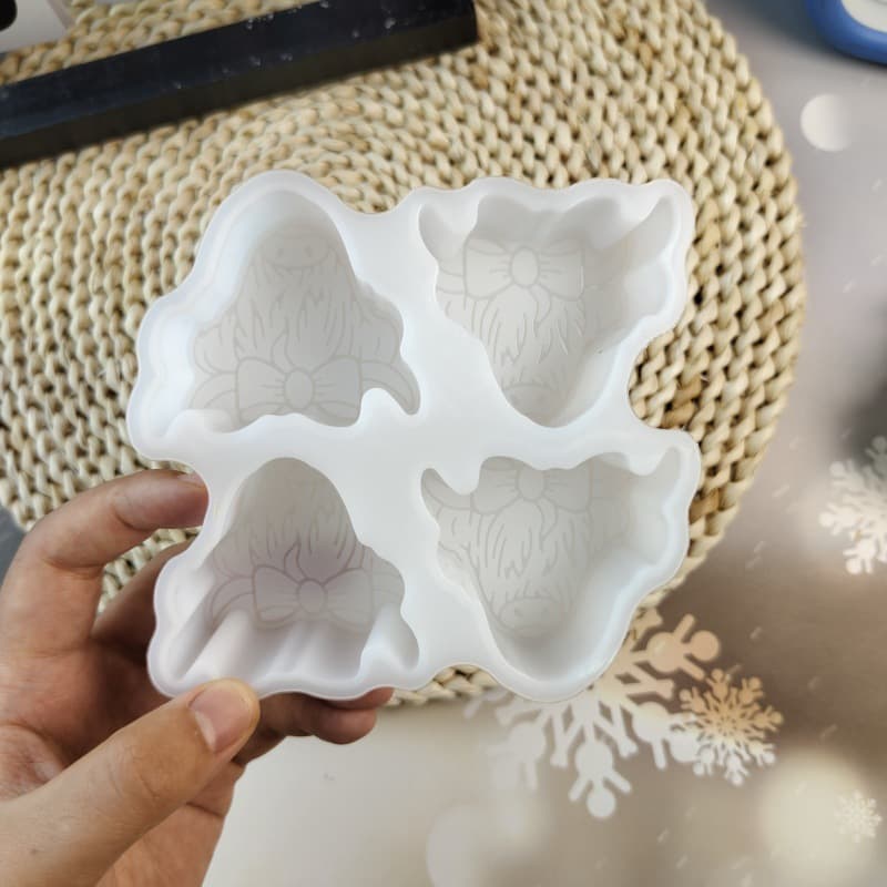 Ox Head Bow Hair Clip Car Air Freshener Resin Ornament Mold, DIY Plaster Scented Candle Diffuser Stone