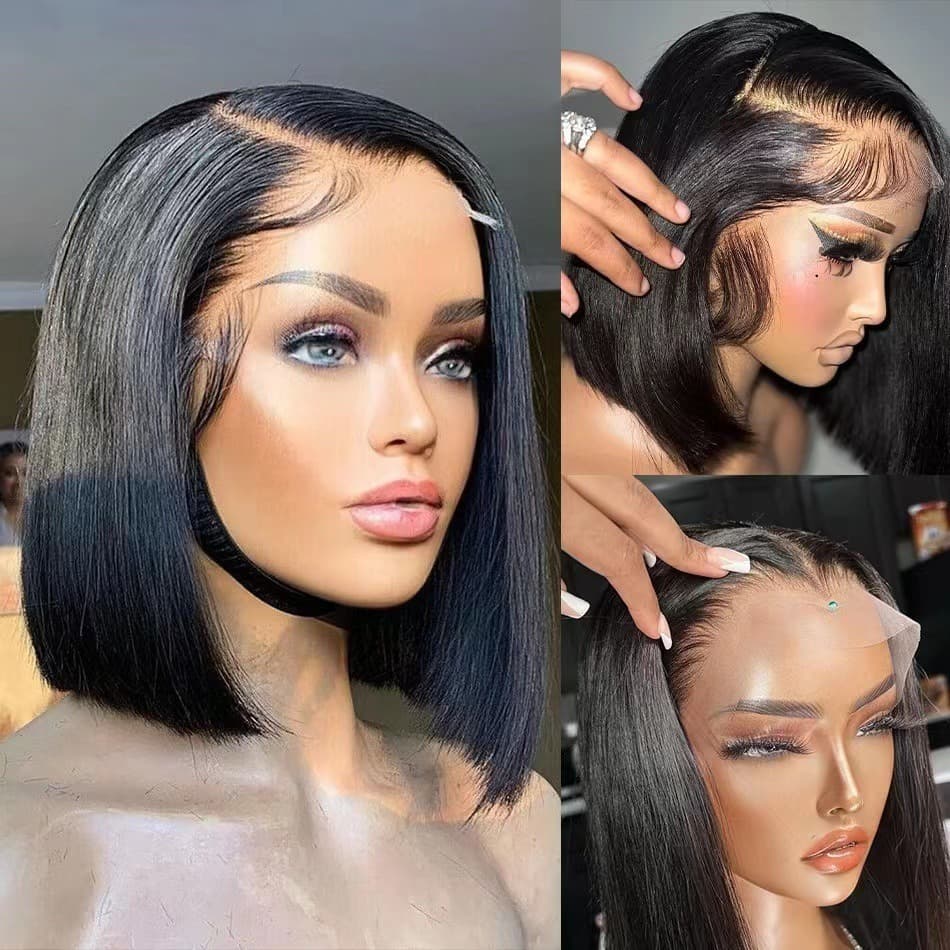 European and American Front Lace Wig Vietnam Bone Straight Bob Human Hair Wigs Headgear