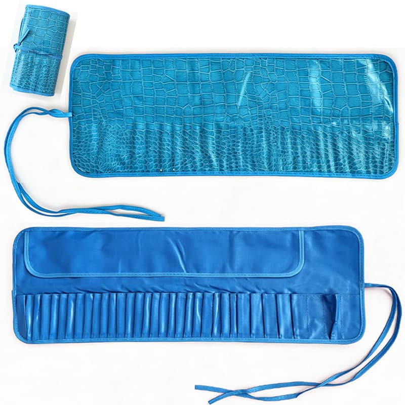 32 pieces makeup brush bag imitation crocodile leather fabric 26 holes magnetic buckle thickened fabric brush bag wholesale new makeup