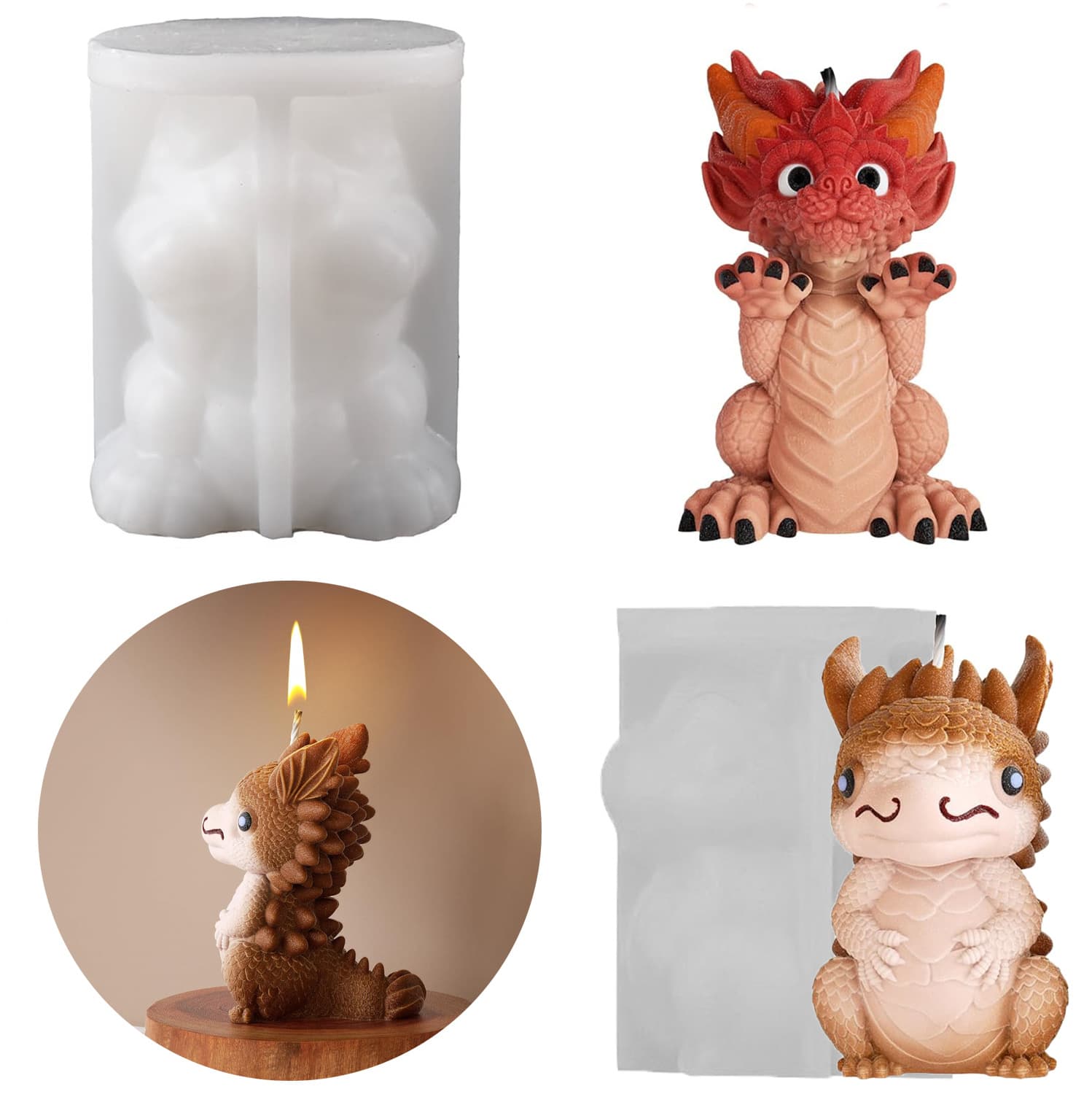 New Chinese dragon lifting hand dragon scented candle silicone mold handmade soap diy dragon baby gypsum resin ornaments
