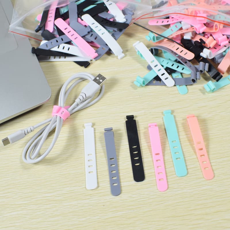 4-Hole 5-Hole Cable Manager Data Cable Network Cable Headphone Cable Charging Cable Silicone Cable Winder TPE Cable Tie