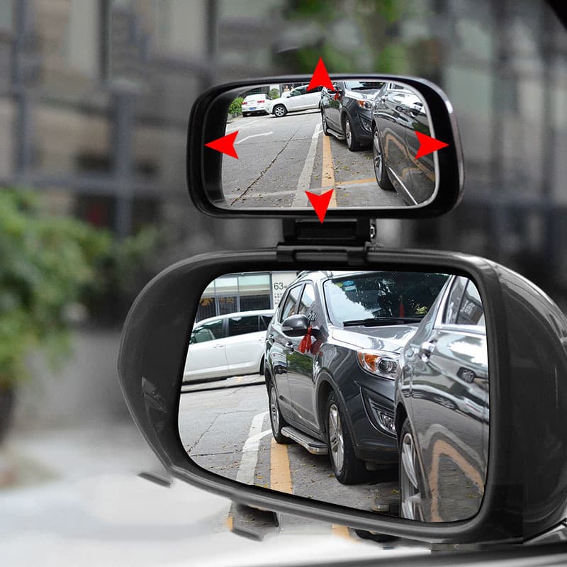 3R093 Car Auxiliary Rearview Mirror, Curved Wide Angle Blind Spot Reflective Instructor Mirror