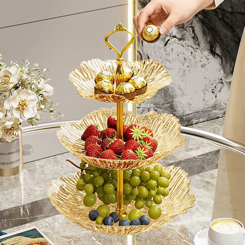 New 2026 Multi-Layer Fruit Plate Light Luxury High-End Double-Layer Fruit Basket Tray for Living Room Coffee Table Home High-Appearance Candy Dish