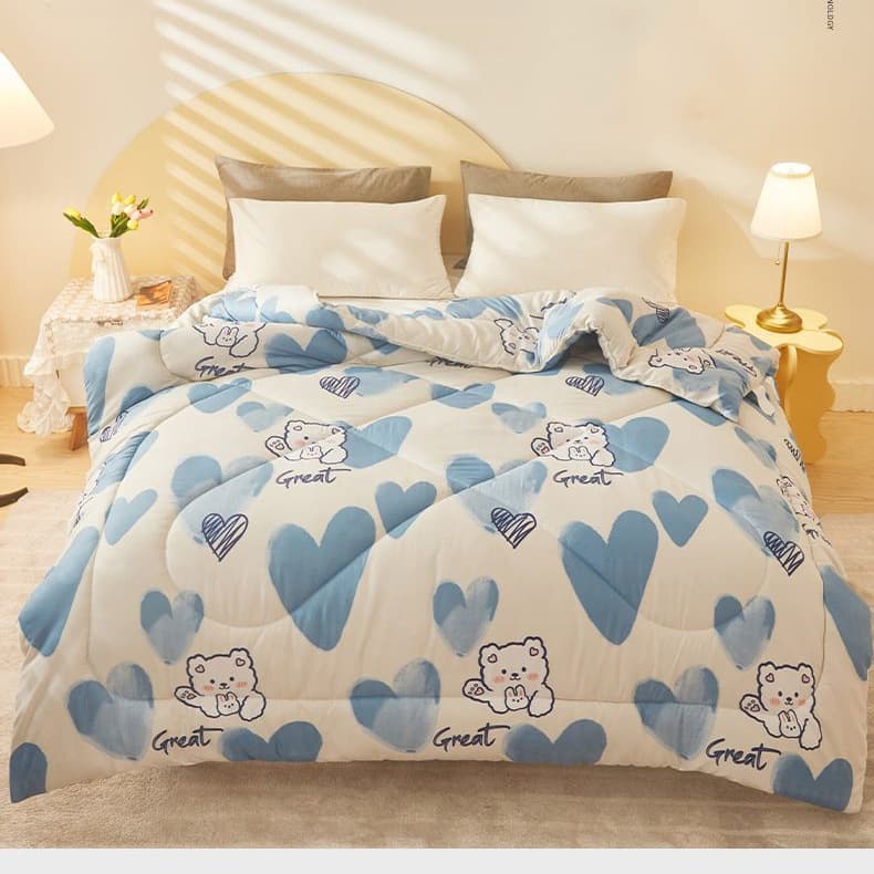 Soy Fiber Quilt Thickened Warm Winter Duvet Insert, Spring/Autumn Quilt, Air Conditioning Quilt, Single/Double Dormitory Cotton Quilt and Mattress, Factory Wholesale