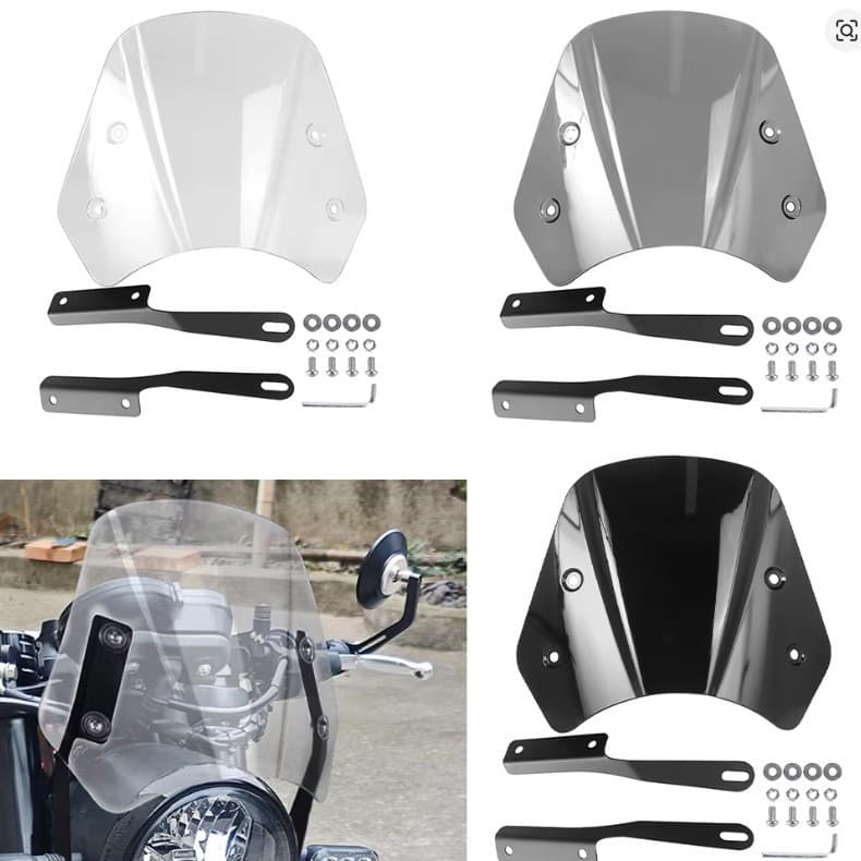 Hot selling new retro windshield motorcycle front windshield 5.75-inch modified headlight windshield protective cover
