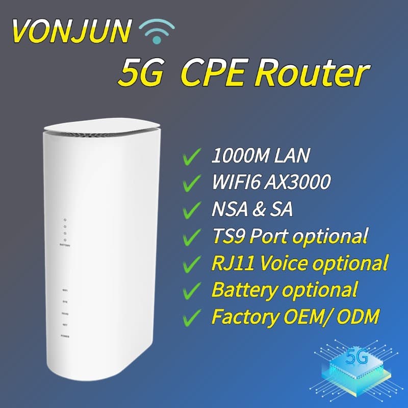 5G Router Mobile Router Dual Band WiFi6 AX3000 Gigabit CPE Wireless Hotspot SIM Card Internet