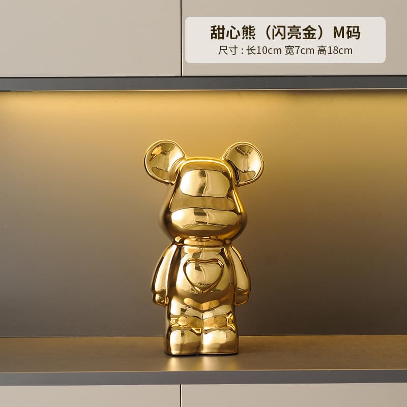 Violent Bear Living Room TV Cabinet Luxury High-End Ceramic Wine Cabinet Decorative Ornament Home Internet Celebrity New House